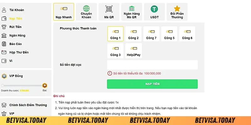 Nạp Tiền Betvisa - Hướng Dẫn Chi Tiết Và An Toàn Nhất Nạp tiền Betvisa qua mã QR